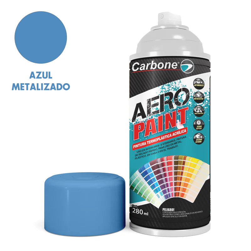 PINTURA AEROSOL EN SPRAY METALIZADO 280 ML. INTERIORES Y EXTERIORES ALTA CALIDAD