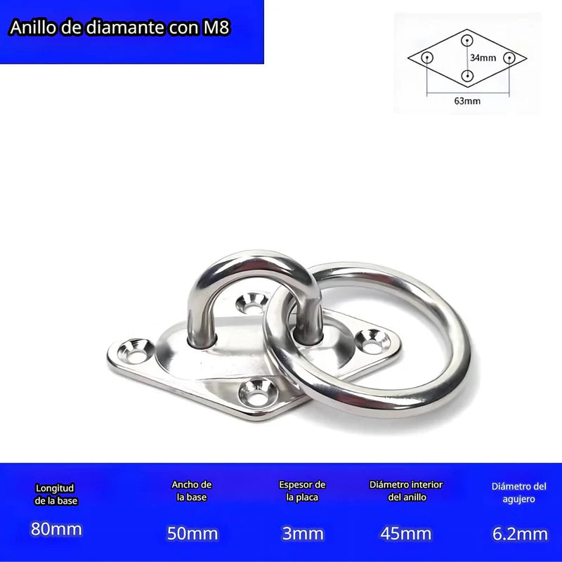 [SKUIMG]AB1595|1785794896107-aabd51fc8fca__00_manual_1785794896106_15_AB1595-1_3fb87553-3c65-4075-8bd8-1fcc043d30d2_800x.webp|89dd0fd4175399f52a66d26baa499f648faa4d53|GANCHO ANCLAJE DE ACERO INOXIDABLE M8 CON ANILLO. MONTAJE EN FORMA DIAMANTE PARA HAMACAS, COLUMPIOS