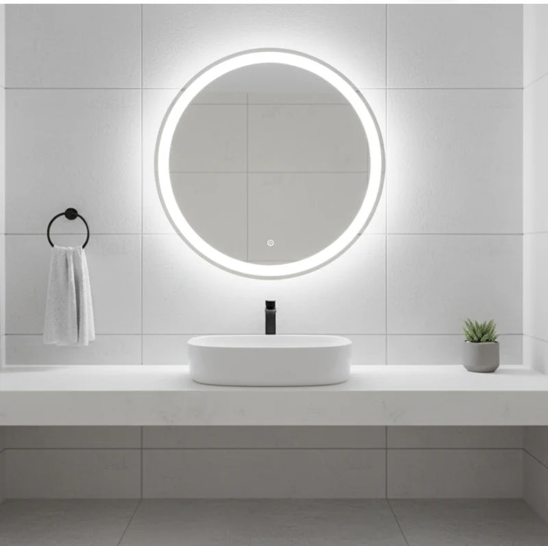 ESPEJO LED REDONDO TÁCTIL 60X60 CM CON LUZ DE 3 TONOS Y ENCHUFE USA 110V