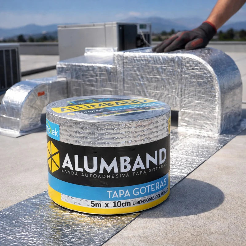 ALUMBAND AUTOADHESIVO TAPAGOTERAS DE 5M X 10CM