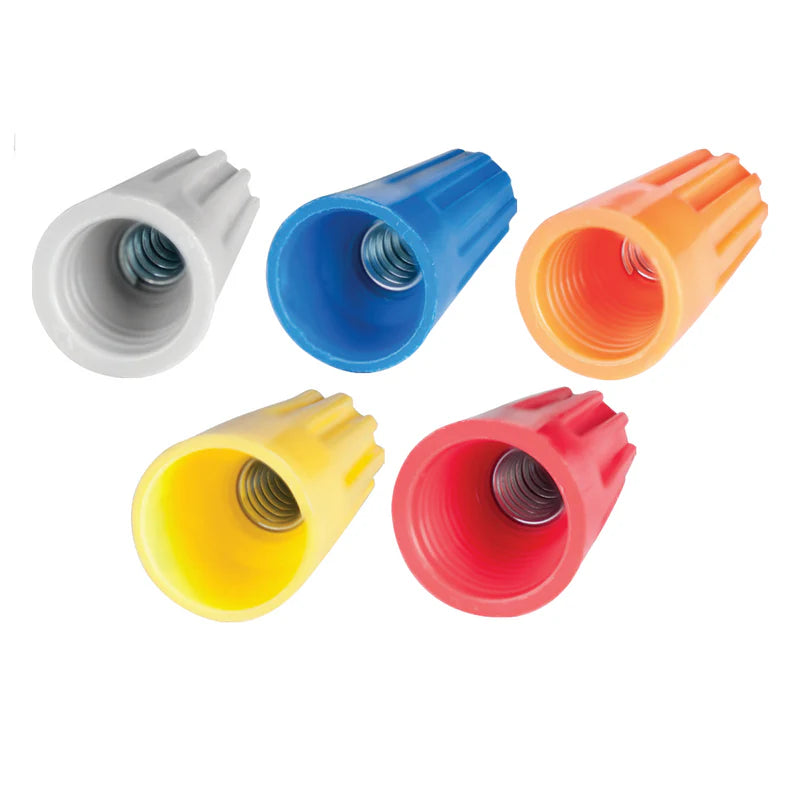 100 Wire Nuts. Color ROJO. Tapa Enroscable para Cable Electrico 8# a 10#. Material Plastico.
