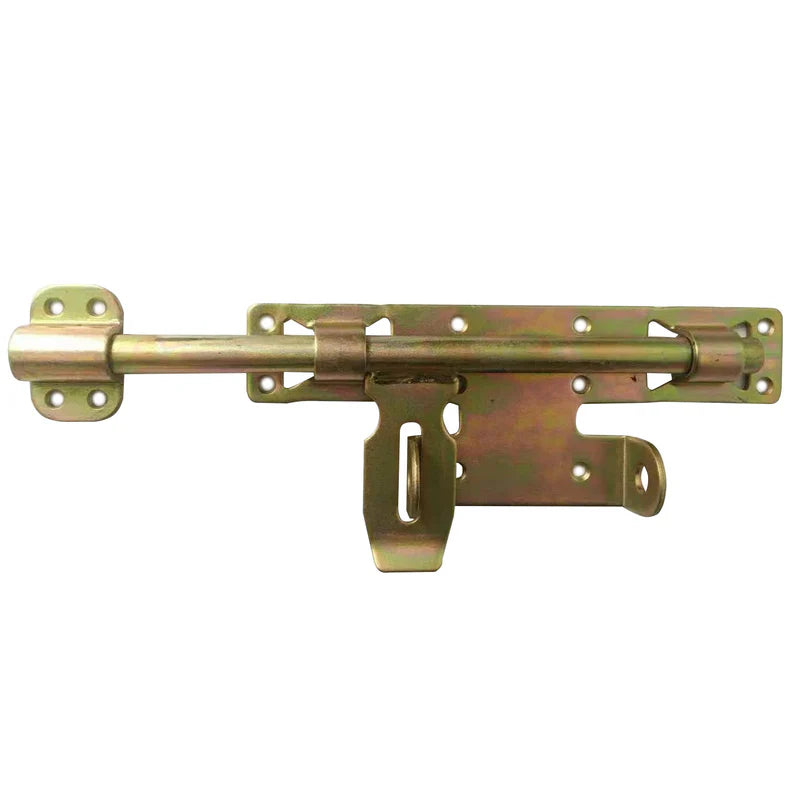 PASADOR TIPO PERNO CERROJO INTERNO DE BARRA CON OREJAS PARA CANDADO PARA PUERTAS. L=225MM D=15MM