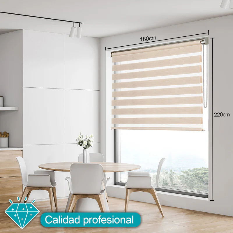 PERSIANAS ROLLER ENROLLABLE ECLIPSE BEIGE DUAL INSPIRE (CALIDAD PROFESIONAL)