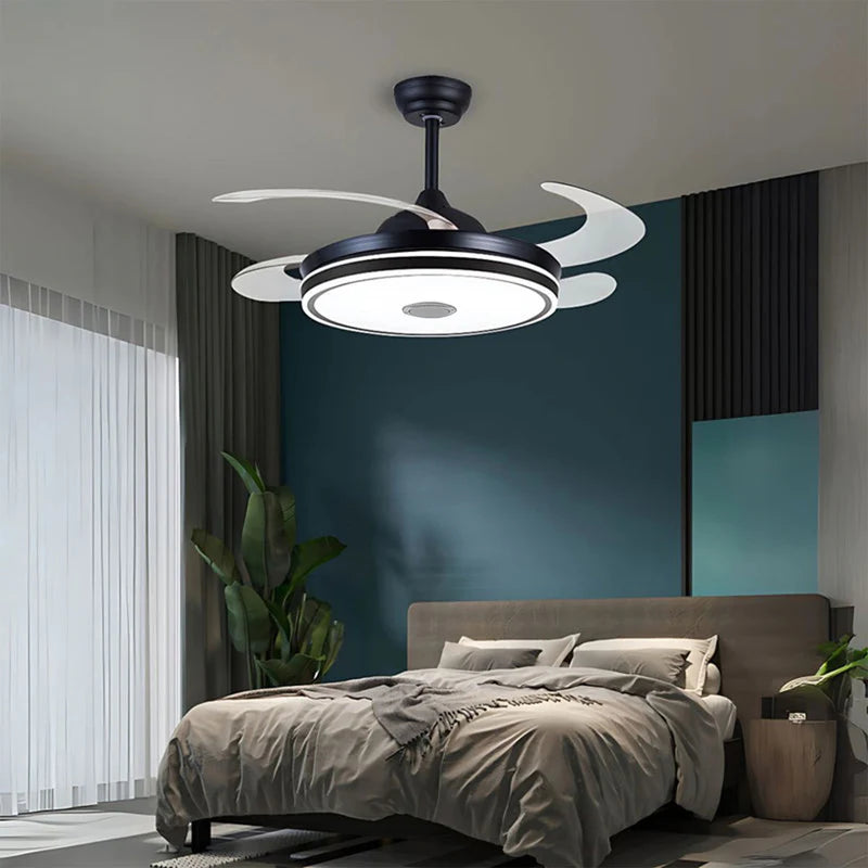ABANICO DE TECHO CON LÁMPARA Y BOCINA BLUETOOTH. 3 TONOS DE LUZ. 42" VENTILADOR A CONTROL REMOTO. FA