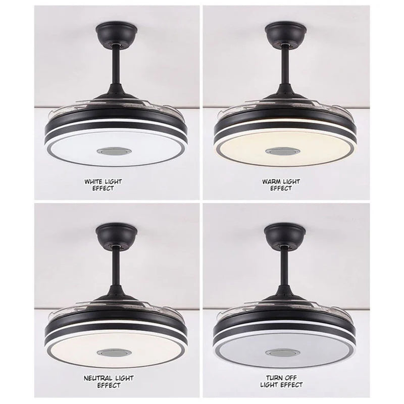 ABANICO DE TECHO CON LÁMPARA Y BOCINA BLUETOOTH. 3 TONOS DE LUZ. 42" VENTILADOR A CONTROL REMOTO. FA