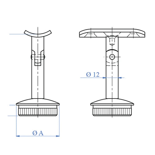 SOPORTE POSTE-CORREMANOS MOVIL PARA TUBOS DE 2".SOPORTE POSTE-CORREMANOS MOVIL PARA TUBOS DE 2"