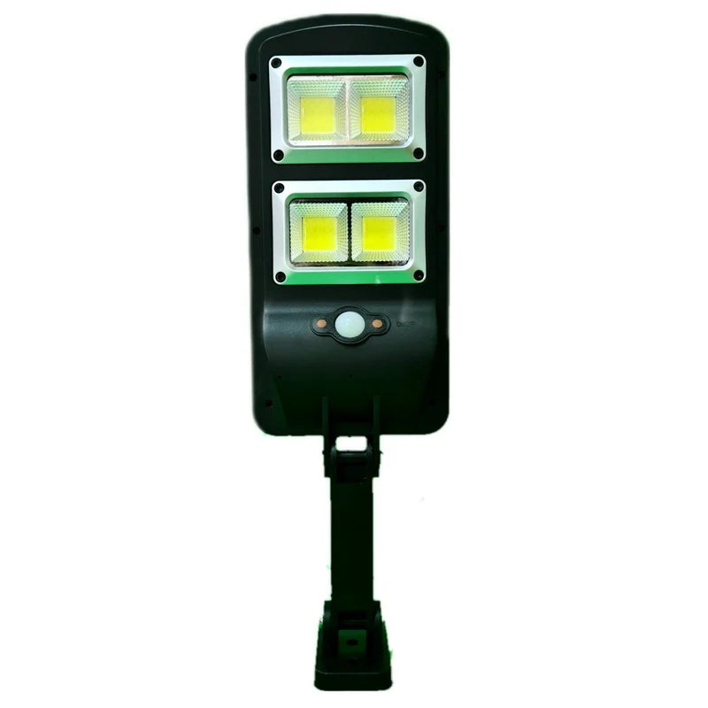LAMPARA CON PANEL SOLAR, CHIP ON BOARD (COB) MINI LED. 100 WATTS CON SENSOR DE MOVIMIENTO