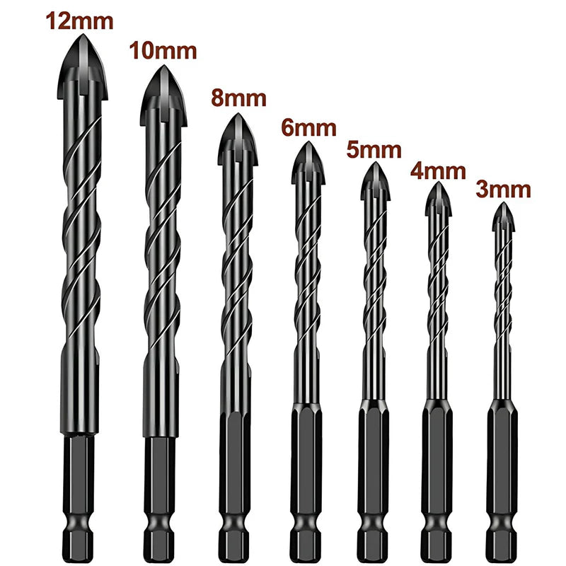 BROCAS PUNTA DE FLECHA PARA VIDRIO, AZULEJOS Y CERÁMICA. (SET DE 7 PIEZAS) 3MM, 4MM, 5MM, 6MM, 8MM,