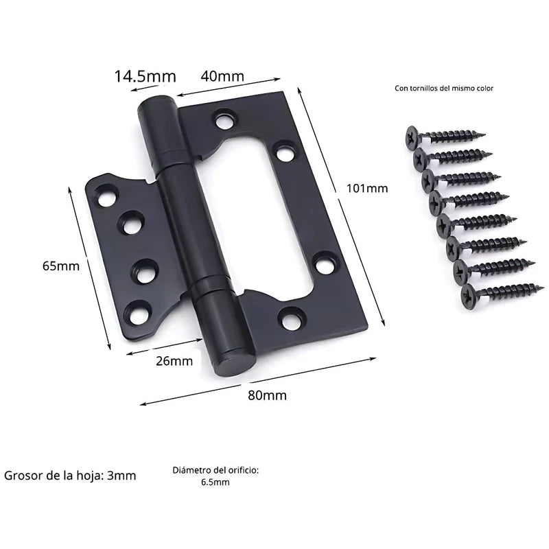 [SKUIMG]AB128|AB128-FRONTEND-lZMHj_-COuB7huqs.png|BISAGRAS MARIPOSA PARA PUERTA 4" X 3" X 3.0MM. ACERO INOXIDABLE. COLOR NEGRO. (SE VENDE EN PARES)