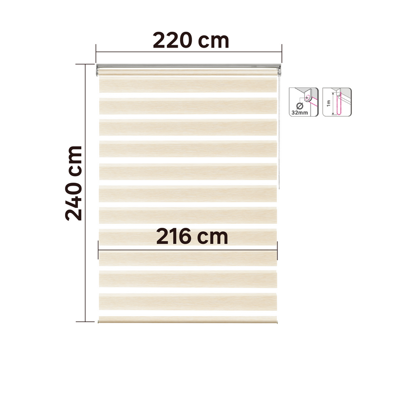[SKUIMG]AD090-3276007755015|PERSIANAS ROLLER ENROLLABLE ECLIPSE BEIGE DUAL INSPIRE (CALIDAD PROFESIONAL)