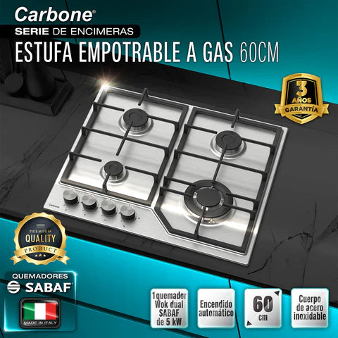 [SKUIMG]ALF01|ALF01-FRONTEND-IQTGjUx1hzA01OYw.png|STUFA EMPOTRABLE A GAS 60 CM 3 QUEMADORES Y 1 WOK DUAL 5KW, ACERO INOXIDABLE 110V