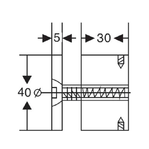 [SKUIMG]ANS40X30|ANS40X30.jpg|BOTON CUADRADO PARA BARANDAS DE VIDRIO. SATINADO.