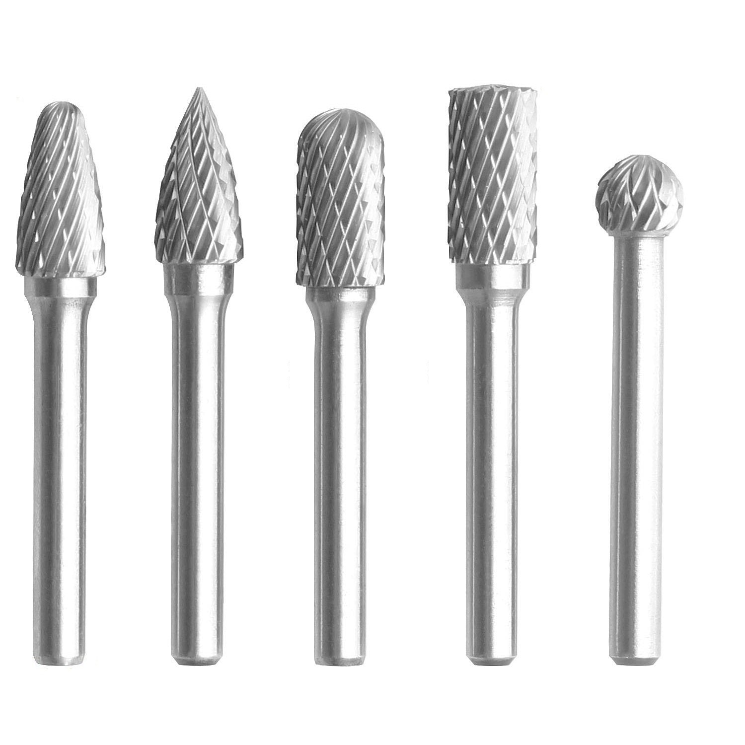 [SKUIMG]BAM152|BAM152.jpg|JUEGO DE FRESAS DE MOTORTOOL 5PCS 8MM HEAD TUNGSTEN CARBIDE 1/4-INCH SHANK CUTTER