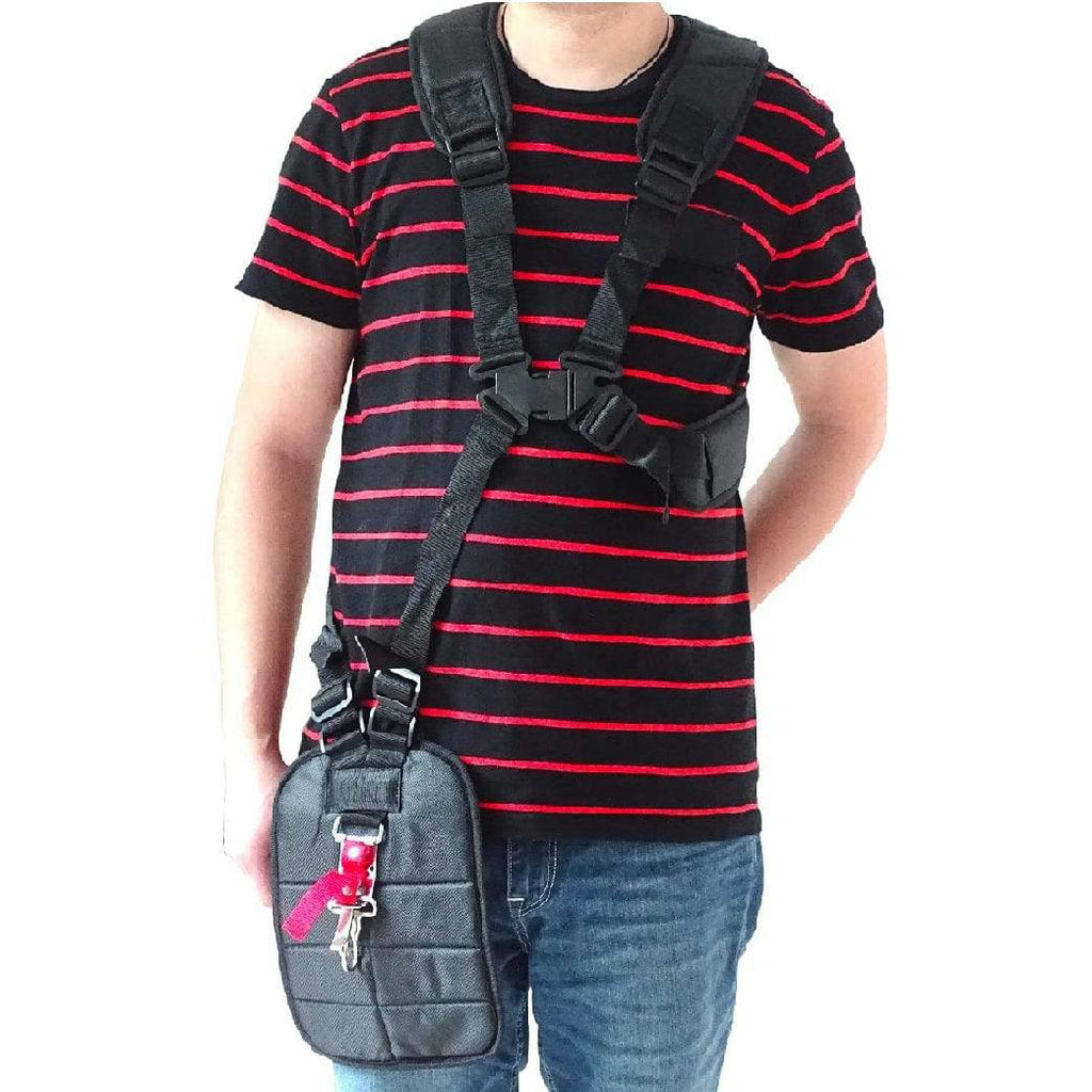 [SKUIMG]BAM295|BAM295.jpg|ARNÉS PARA DESMALEZADORA CORTA GRAMA DE NYLON. COLOR NEGRO.