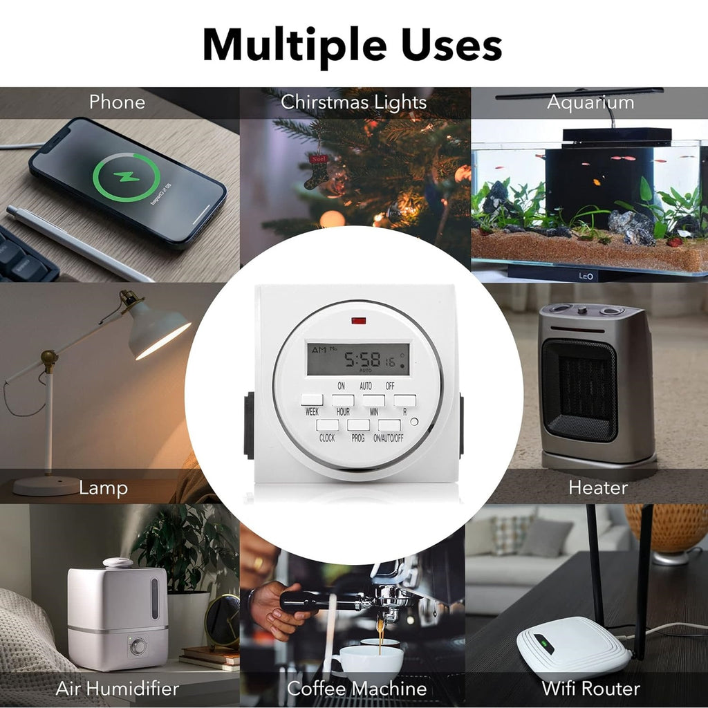 [SKUIMG]BAM353|TEMPORIZADOR DIGITAL PROGRAMABLE POR 7 DÍAS, TOMACORRIENTE DUAL TIMER RELOJ APAGADO AUTOMATICO