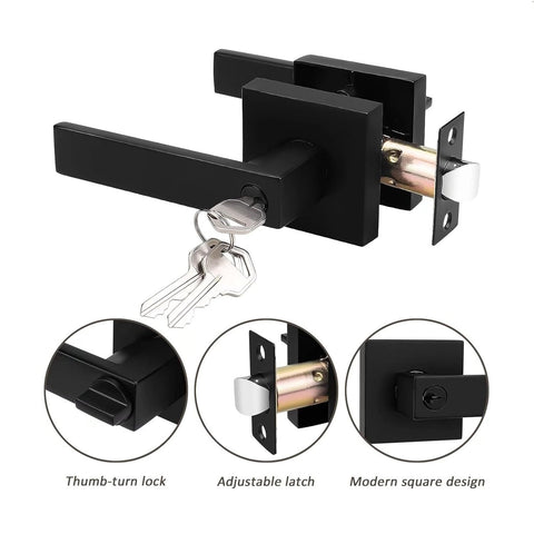 [SKUIMG]BAM356|CERRADURA NEGRA CUADRADA DE LLAVE PARA PUERTA HABITACION CON ACABADO NEGRO