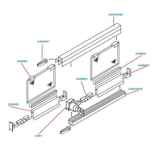 [SKUIMG]C-C461|CERRADURA ESPECIAL PARA PERFIL C-A0059. SIRVE PARA DERECHA O IZQUIERDA. 2 LLAVES.