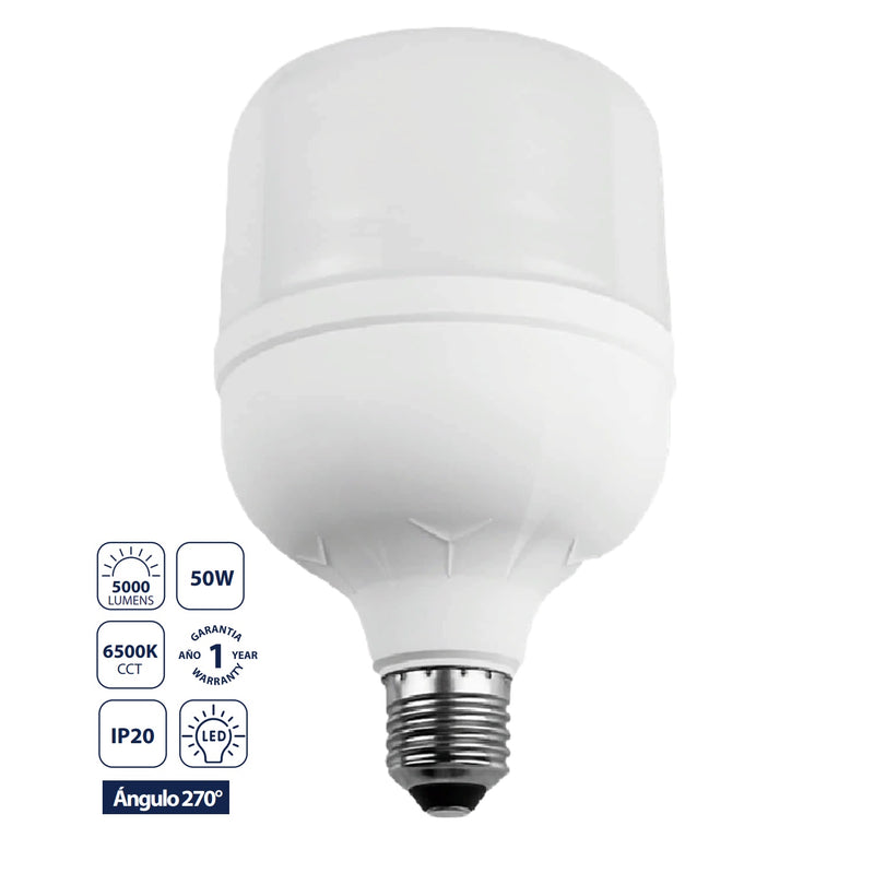 [SKUIMG]CL027-BTB-01-50W-65K-Z|BOMBILLO LED T ALTA POTENCIA 50W 6500K LUZ