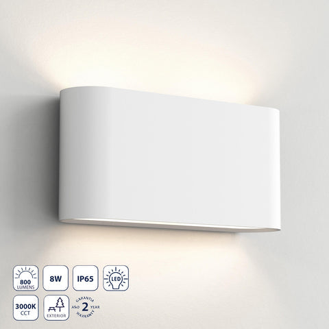 [SKUIMG]CL049-OTD-25-WWH6W-30K-Z|LAMPARA DE PARED EXTERIOR LED BLANCA 6W, 600 LUMENS, 3000K CALIDA: ILUMINACION EFICIENTE. LUMINARIA