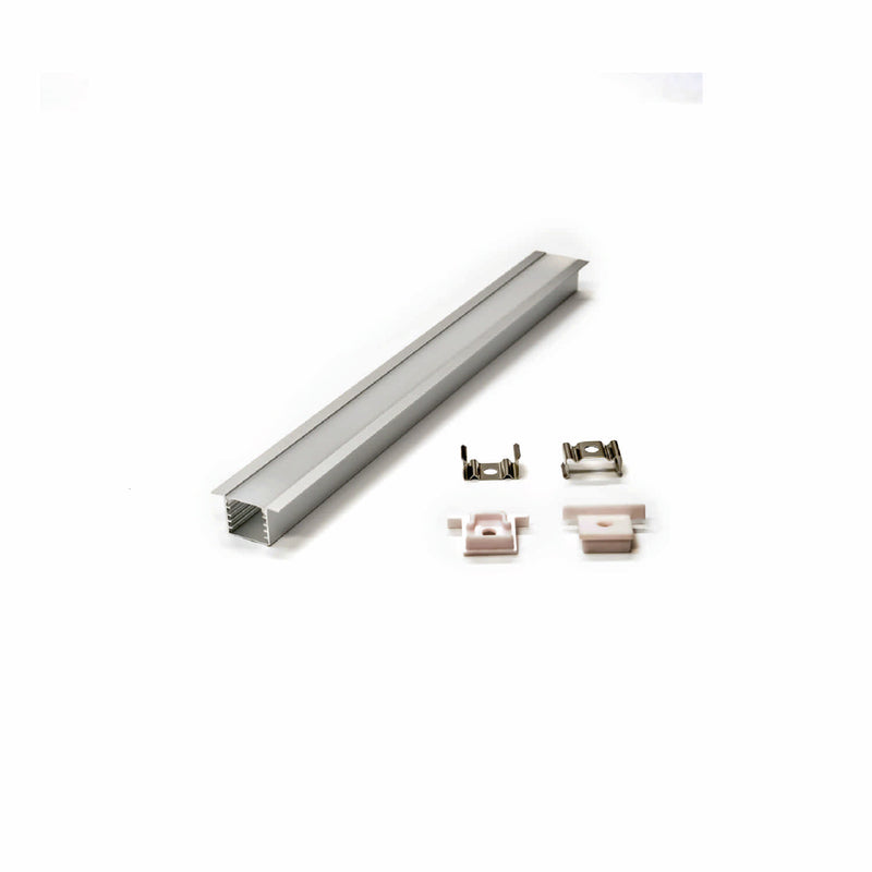 [SKUIMG]CL141-PRO-01-5M|CL141-PRO-01-5M.jpg|PERFIL DE ALUMINIO PARA CINTA LED KIT 5 M: ACCESORIO DISEÑADO PARA MONTAR Y PROTEGER TIRAS DE LUCES