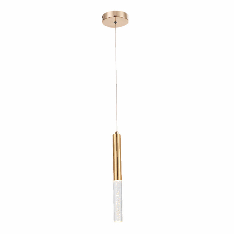 [SKUIMG]CL178-DI-145-GD-30K-Z|CL178-DI-145-GD-30K-Z.jpg|LAMPARA COLGANTE LED DORADA 3W 3K TOQUE DE ELEGANCIA Y ESTILO. 30X320MM