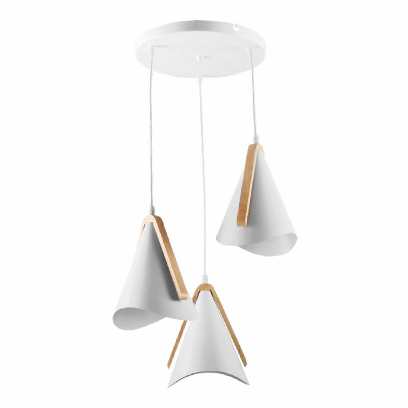 [SKUIMG]CL203-DI-292-WH-Z|CL203-DI-292-WH-Z.jpg|LAMPARA COLGANTE BLANCA DE METAL Y MADERA 3XE27 430X1235MM. DISENO MODERNO Y VERSATIL