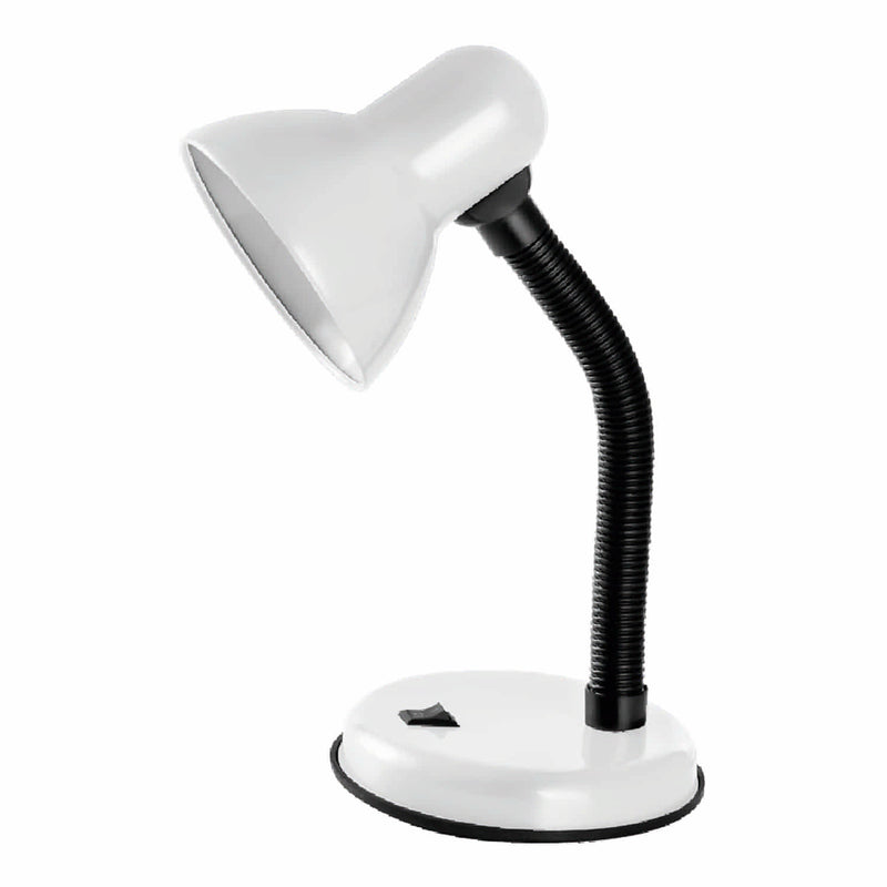 [SKUIMG]CL216-DI-310-WH-Z|CL216-DI-310-WH-Z.jpg|LAMPARA DE MESA BLANCA 1XE27 145X115X330MM IDEAL PARA TRABAJO O LECTURA.