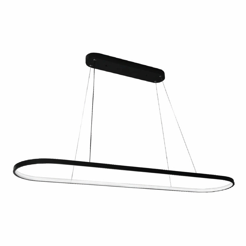 LµMPARA LED COLGANTE DISEÑO CURVO NEGRA 36W 3200 LUMENS 3000K, 900X220MM IDEAL PARA COMEDOR Y SALA D