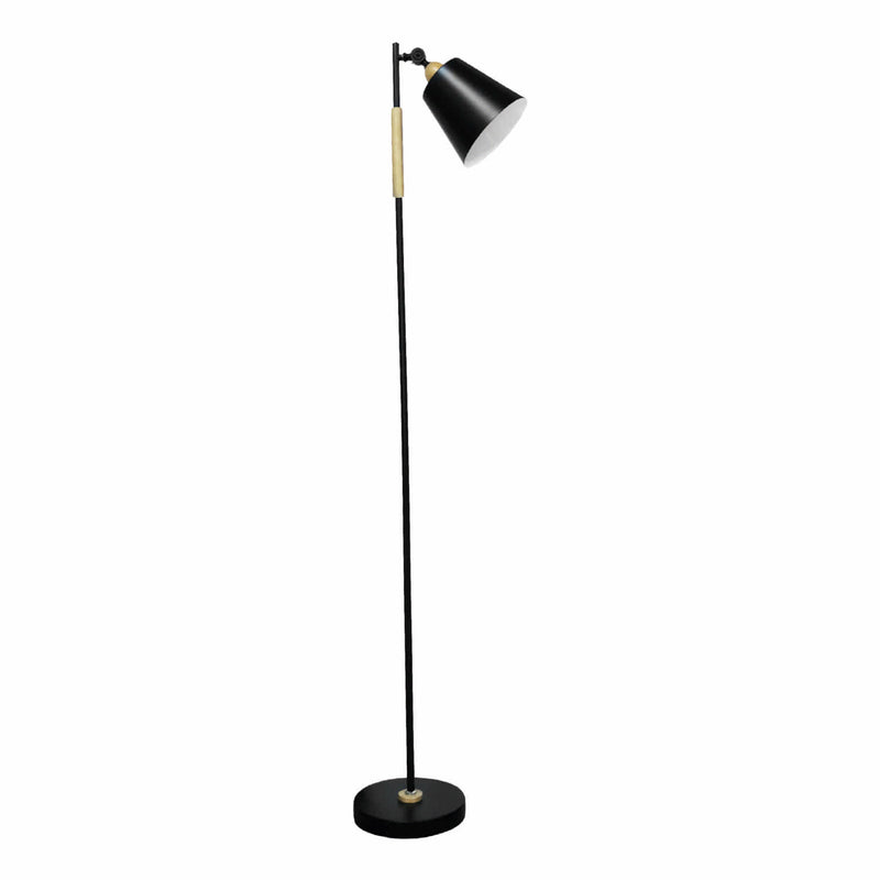 [SKUIMG]CL274-DI-334-BK-Z|CL274-DI-334-BK-Z.jpg|LAMPARA DE PIE NEGRA 1XE27 DISENO MODERNO HIERRO FORJADO Y MADERA 220X130X1480MM ILUMINACION IDEAL P