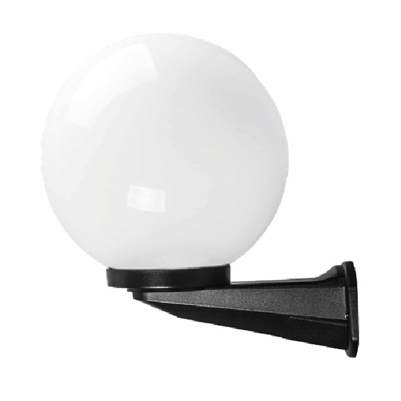 LAMPARA DE PARED PARA EXTERIOR CON ESFERA DE GLOBO NEGRA 1XE27. 230X250MM ESTILO ELEGANTE. IDEAL PAR
