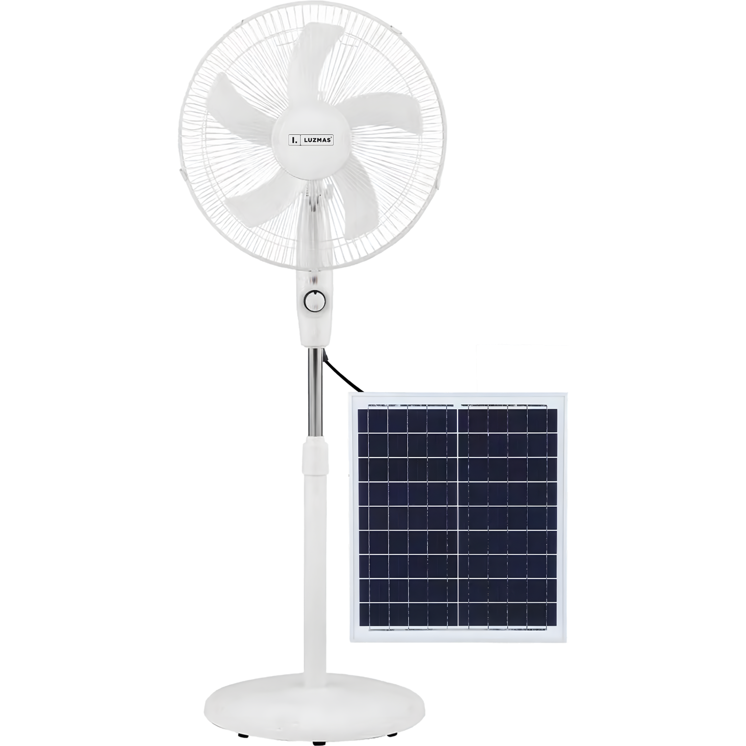 [SKUIMG]CL344-SOL-22-FAN-WH-Z|CL344-SOL-22-FAN-WH-Z.png|6c348f0f61a499e602c8484b2d77d093e1be0ced|Abanico De Pedestal 16” Con Panel Solar De 8000Mah. Ventilador De Piso 15W Y 3 Velocidades, Oscilación Lateral. Autonomía 5-6 Horas.Color Blanco