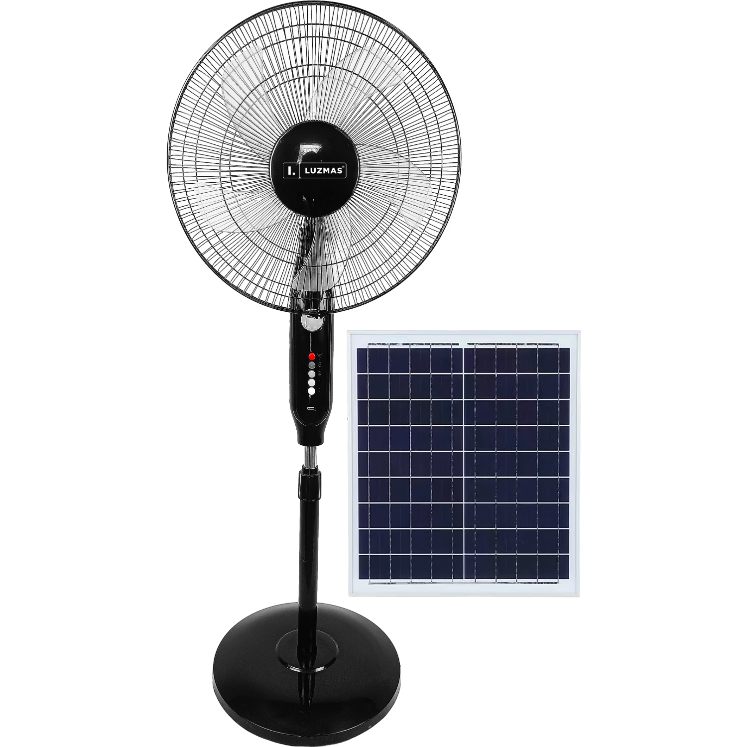 [SKUIMG]CL345-SOL-23-FAN-BK-Z|CL345-SOL-23-FAN-BK-Z.png|79ab7d9521d14bbba193399d850f2fd8f7f6a369|Abanico De Pedestal Solar 16” De 8000Mah Y 15W. Ventilador Recargable Portátil De 3 Velocidades Con USB Tipo C. Luz 6500K Y Autonomía 5-6 H. Color Negro