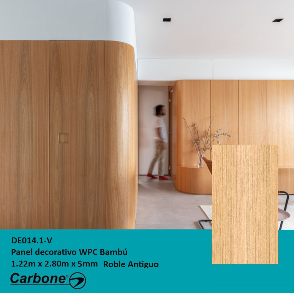 [SKUIMG]DE014.1-V|DE014.1-V.jpg|PANEL DECORATIVO WPC BAMBU 1.22 M X 2.80 M X 5 MM MADERA ROBLE ANTIGUO
