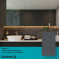 [SKUIMG]DE019.1-V|DE019.1-V.jpg|PANEL DECORATIVO WPC BAMBU 1.22 M X 2.80 M X 5 MM DARK ROCK