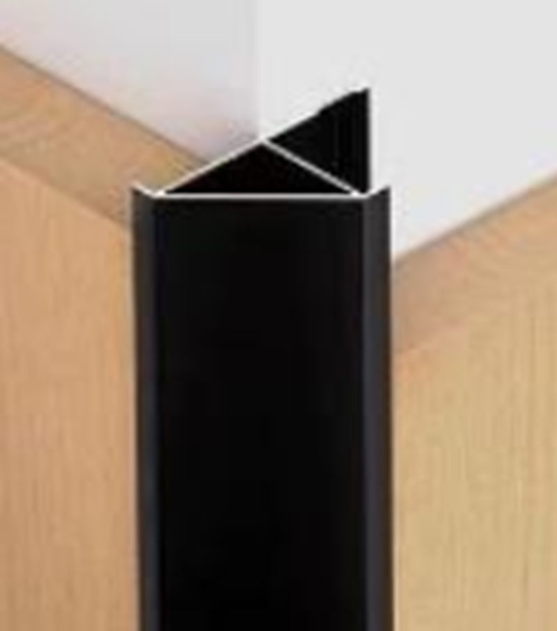 PERFIL REMATE ESQUINA RECTO 45 LAMINAS DE 5MM BAMBU WPC PVC 3M LONG NEGRO