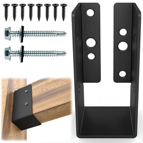 HERRAJES SOPORTE PARA MADERA O TUBO RECTANGULAR, MEDIDA INTERNA 4.5 X 9.5 CM (SET 12 PCS)