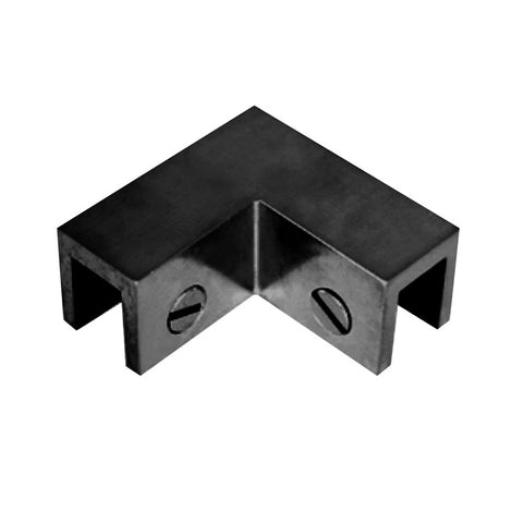 CLIP DE VIDRIO PARA ESQUINAS 90GRADOS 10 MM INOXIDABLE NEGRO SATINADO 304SS PVD