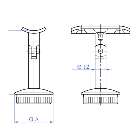 [SKUIMG]E030/S|E030-S.jpg|SOPORTE POSTE-CORREMANOS MOVIL PARA TUBO DE 42.4MM.