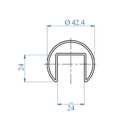 [SKUIMG]E1000424|E1000424.jpg|CORREMANOS RANURADO D.42,4X1,5XL.5800 MM AISI304.
