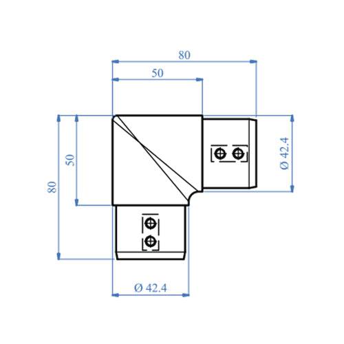 [SKUIMG]E1400100|E1400100.jpg|CODO 90º TUBO RANURADO 42.4MM