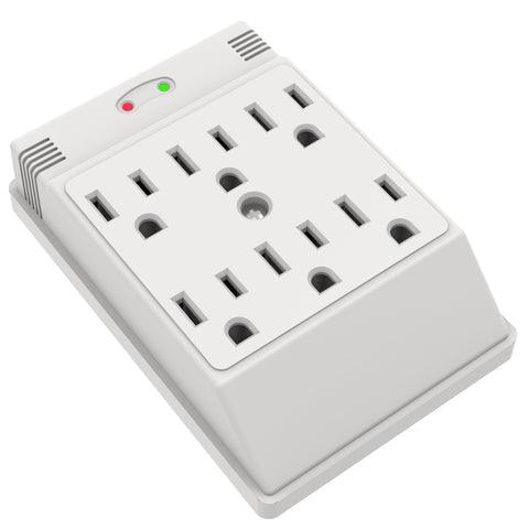 [SKUIMG]ELT0006|TOMA CORRIENTE DE 6 SALIDAS CON TIERRA, INDICADOR LED. USO RESIDENCIAL.