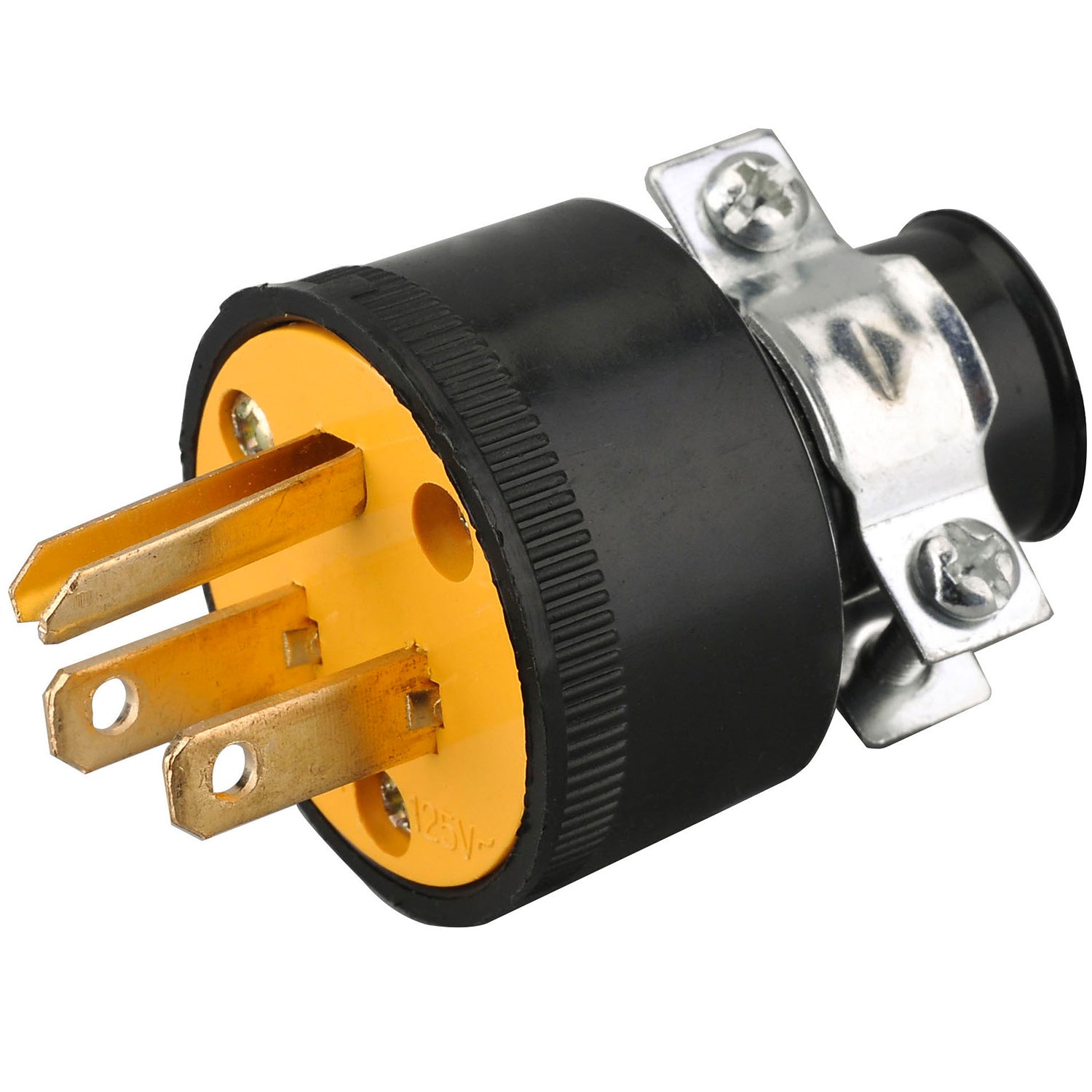 [SKUIMG]ELT0011|ENCHUFE POLARIZADO CON CAUCHO Y CLAMP DE SEGURIDAD. CONEXION NEMA 5-15P. 15A-125VOLT. 60 HZ