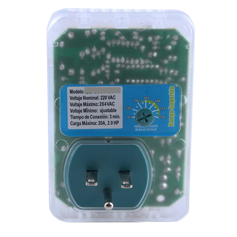 [SKUIMG]ELT0049|ELT0049-FRONTEND-EGVu2BJtzTbIKKVD.png|PROTECTOR DE VOLTAGE 220VOLT - 50/60HZ. CORRIENTE 20A/3300WATT. DELAY TIME DE 3 MNS.