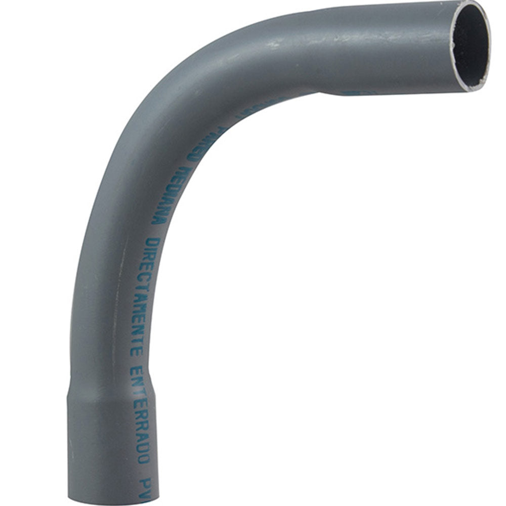 [SKUIMG]ELT0272|CODO DE 90 PARA TUBO ELECTRICO DE PVC. DIAMETRO DE 1/2". COLOR GRIS CLARO.