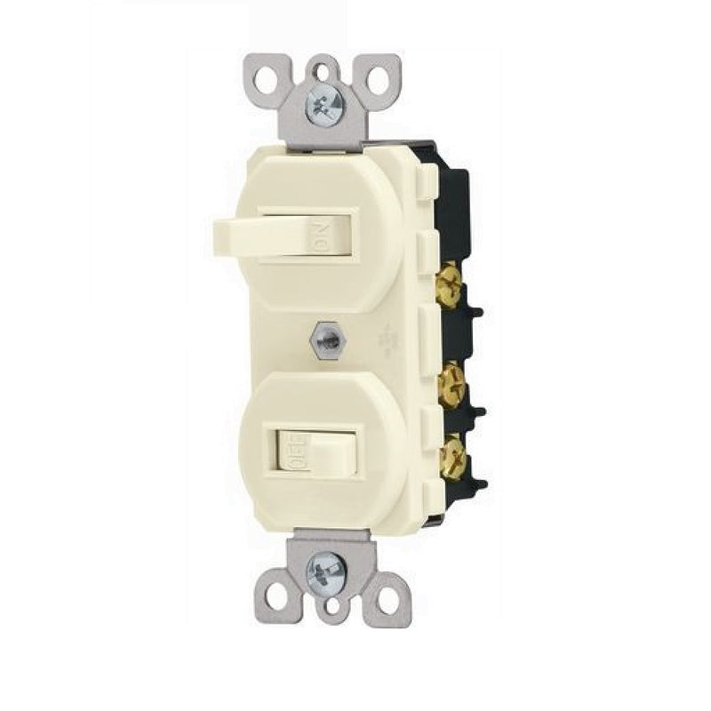 [SKUIMG]ELT0339|INTERRUPTOR DOBLE DE 1 VIA 2 POLOS 15A 125VOLT. 60HZ. INCLUYE TORNILLOS.