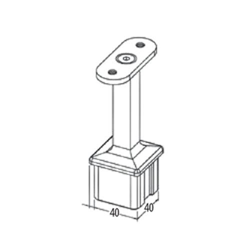 [SKUIMG]EQ037600|EQ037600.jpg|SOPORTE POSTE-CORREMANO FIJO CUADRADO 40X40MM.