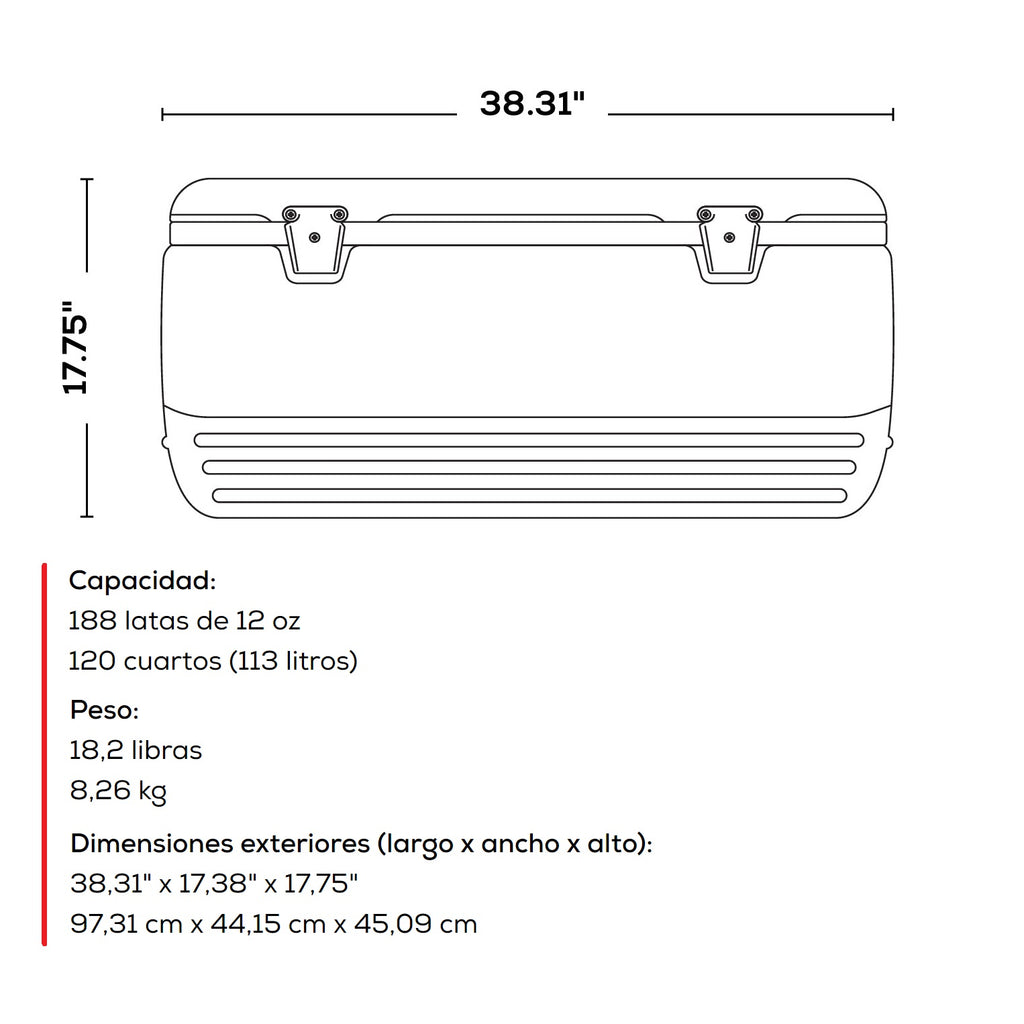 [SKUIMG]GLO-44577|GLO-44577.jpg|COOLER DE 120QT IGLOO POLAR BLANCO HIELERA GRANDE PARA PASEOS Y PESCA