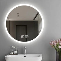 [SKUIMG]GMIRROR05|GMIRROR05.jpg|ESPEJO CIRCULAR CON LUZ LED Y SISTEMA ANTIEMPAÑANTE (DIÁMETRO 60 CM)