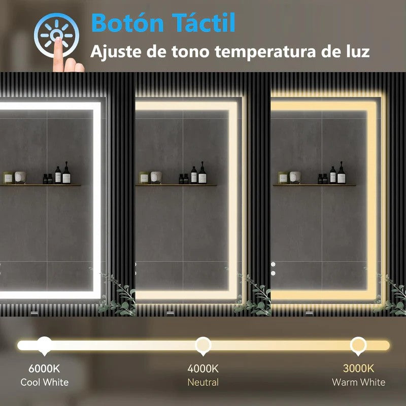 [SKUIMG]GMIRROR06|GMIRROR06-FRONTEND-a1tek3S3Ad3S1Pcs.jpg|ESPEJO LED RECTANGULAR 60X80 CM CON LUZ LED DE 3 TONOS BOTÓN TÁCTIL FUNCIONA PARA INSTALACIÓN VERTIC