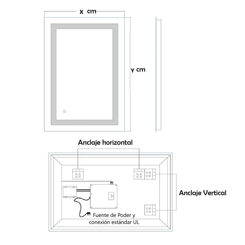 [SKUIMG]GMIRROR06|GMIRROR06-FRONTEND-nulmx43N9_7PFZ7A.jpg|ESPEJO LED RECTANGULAR 60X80 CM CON LUZ LED DE 3 TONOS BOTÓN TÁCTIL FUNCIONA PARA INSTALACIÓN VERTIC